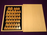 久徳作水無瀬御蔵島黄楊虎杢盛上将棋駒/未使用品　傾斜七段高級桐平箱(K915)